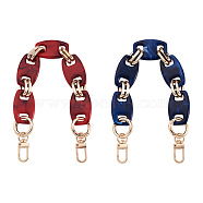 Givenny-EU 2Pcs 2 Colors Acrylic Curb Chain Bag Strap, with Alloy Clasps, for Bag Replacement Accessories, Mixed Color, 31cm(FIND-GN0001-29)