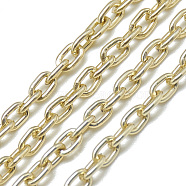 Aluminum Cable Chains, Unwelded, Oval, Light Gold, 4.6x3.1x0.8mm(X-CHA-S001-002D)