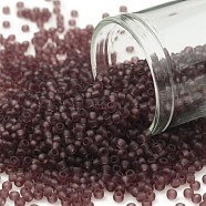 TOHO Round Seed Beads, Japanese Seed Beads, (6BF) Transparent Frost Medium Amethyst, 11/0, 2.2mm, Hole: 0.8mm, about 5555pcs/50g(SEED-XTR11-0006BF)