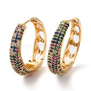 Brass Micro Pave Cubic Zirconia Thick Hoop Earrings, Hollow Heart Earring for Women, Long-Lasting Plated, Golden, 32.7x33.5x8mm(EJEW-H103-20G)
