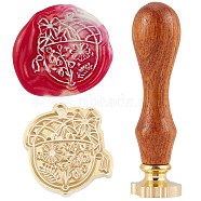 Wax Seal Envelope Gift Seal, with Rosewood Handle, Acorns, Golden, 2.5cm(AJEW-WH0192-010)