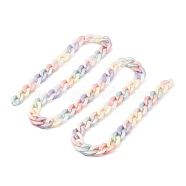 Spray Painted Acrylic Curb Chains, for Purse Strap Handbag Link Chains Making, Colorful, 24x17x5mm, about 3.28 feet(1m)/strand(X-AJEW-JB01086)