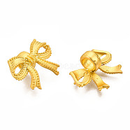 Alloy Shank Buttons, 1-Hole, Cadmium Free & Lead Free, Bowknot, Matte Gold Color, 13x16x7mm, Hole: 4mm(PALLOY-N176-03)