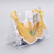 PVC Plastic Bags, with Silk Handle, for Gift Bag Party Favors, Gold, 19x13.5cm, 10 sets/bag(ABAG-I004-A05)