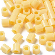 PE Fuse Beads, DIY Melty Beads, Tube, Champagne Yellow, 5x5mm, Hole: 3mm(X-DIY-R013-A19)