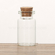 Glass Cork Bottles Ornament, Glass Empty Wishing Bottles, Column, Clear, 2.2x4cm, Capacity: 8ml(0.27fl. oz)(X-CON-PW0001-038C)