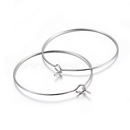 316 Surgical Stainless Steel Wine Glass Charms Rings, Hoop Earring Findings, DIY Material for Basketball Wives Hoop Earrings, Stainless Steel Color, 35x30x0.7mm(X-STAS-L214-01C)