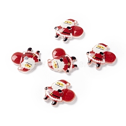 Christmas Themed Opaque Resin Cabochons, Christmas Santas, FireBrick, 21.5x22x4.5mm(CRES-P022-13)
