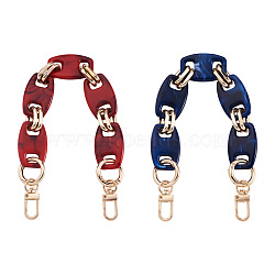 Givenny-EU 2Pcs 2 Colors Acrylic Curb Chain Bag Strap, with Alloy Clasps, for Bag Replacement Accessories, Mixed Color, 31cm(FIND-GN0001-29)