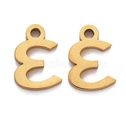 Ion Plating(IP) 304 Stainless Steel Pendants, Matte Style, Greek Alphabet, Golden, Letter.E, 10.5x7x1.5mm, Hole: 1.5mm(STAS-A045-11G)