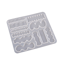 DIY Silicone Irregular Cabochon Molds, Resin Casting Molds, for UV Resin, Epoxy Resin Hair Accessories Making, White, 130x136x3mm(SIMO-PW0013-07B)