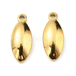304 Stainless Steel Charms, Horse Eye Charm, Real 18K Gold Plated, 12x5x2.5mm, Hole: 1.2mm(STAS-R124-06G)
