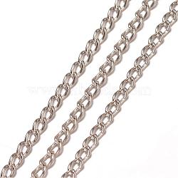 Iron Twisted Curb Chains, Unwelded, Platinum, 3.5x2x0.5mm(CH-K001-10P)