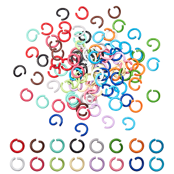 Iron Jump Rings, Open Jump Rings, Mixed Color, 8~8.5x1mm, Inner Diameter: 5~6mm, 16color, 10pcs/color
