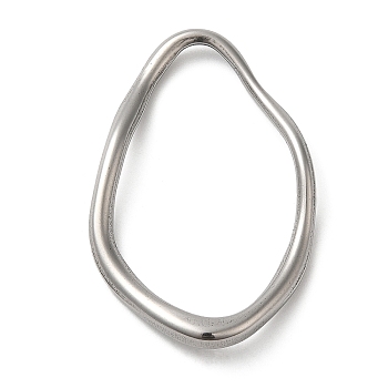 304 Stainless Steel Linking Rings, Irregular Oval, Stainless Steel Color, 46x29.5x5.5mm, Inner Diameter: 40x23mm
