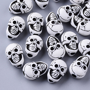 Black Skull Acrylic Beads