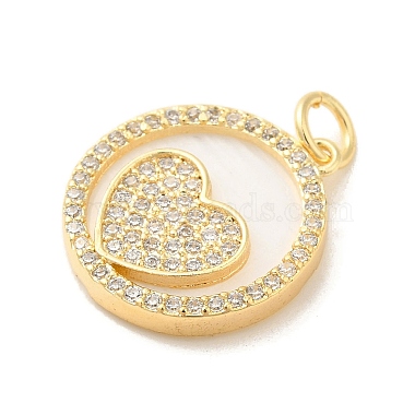 Brass Micro Pave Clear Cubic Zirconia Pendants(KK-Z073-23G)-2