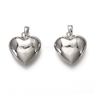 Stainless Steel Color Heart Brass Pendants