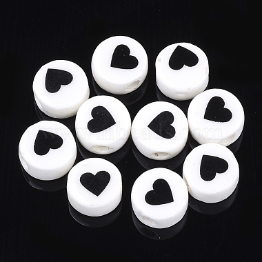 Creamy White Flat Round Porcelain Beads