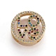 Brass Micro Pave Cubic Zirconia Slide Charms(ZIRC-F094-39-RS)-2