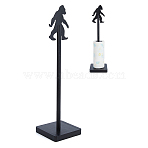 1Pc Chimpanzees Wooden Storage Rack, Tissue Holder, Black, 124x124x470mm(AJEW-DC0003-33)