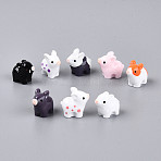 Resin Pig Display Decorations, Micro Landscape Dollhouse Accessories, Pretending Prop Decorations, Mixed Color, 9~10x16~17x13~15mm(RESI-T026-18M)