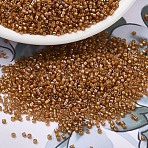 MIYUKI Delica Beads, Cylinder, Japanese Seed Beads, 11/0, (DB1734) Beige Lined Topaz AB, 1.3x1.6mm, Hole: 0.8mm, about 2000pcs/bottle, 10g/bottle(SEED-JP0008-DB1734)