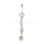 Clear Brass+Cubic Zirconia Belly Rings(AJEW-EE0006-93P)
