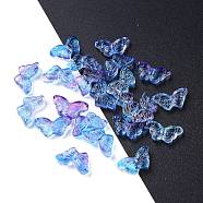 Electroplate Transparent Glass Beads, Butterfly, Cornflower Blue, 14.5x8x3.5mm, Hole: 0.8mm(X-EGLA-L027-E-C01)