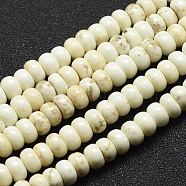 Natural Howlite Beads Strands, Dyed, Rondelle, 6x3.5mm, Hole: 0.5mm, about 108pcs/strand, 15.7 inch(40cm)(TURQ-F008-03-6x3.5mm)