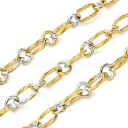 Ion Plating(IP) 304 Stainless Steel Chains, Unwelded, with Spool, Golden & Stainless Steel Color, 12x6x1.5mm(CHS-Q005-01GP)