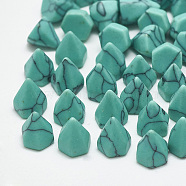 Synthetic Turquoise Beads, No Hole/Undrilled, Cone, Light Sea Green, 7x5.5x5.5mm(X-TURQ-S290-62)