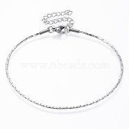 304 Stainless Steel Coreana Chain Bracelets, with Lobster Claw Clasps, Stainless Steel Color, 7-7/8 inchx1/8 inchx1/8 inch(200x1x1mm)(BJEW-K172-26P)