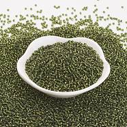 TOHO Japanese Seed Beads, Round, (37) Silver Lined Olivine, 11/0, 2x1.5mm, Hole: 0.5mm, about 42000pcs/pound(SEED-K008-2mm-37)