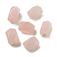 Natural Rose Quartz Beads, Rectangle, Faceted, 12~13.5x7.5~9x7.5~9mm, Hole: 1mm(G-B070-05A)