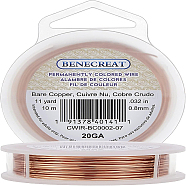 Round Copper Wire for Jewelry Making, Long-Lasting Plated, Raw(Unplated), 20 Gauge, 0.8mm, about 33 Feet(11 yards)/roll(CWIR-BC0002-07)