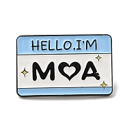 Word HELLO Alloy Enamel Pin Brooch, for Backpack Clothes, Light Blue, 20x30.5x2mm(JEWB-B014-04B)