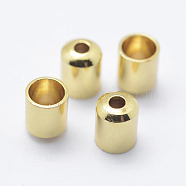 Brass Cord Ends, End Caps, Column, Long-Lasting Plated, Golden, 5x4mm, Hole: 1mm, 3mm inner diameter(KK-K206-05G)