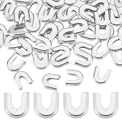 100Pcs Carbon Steel Fishbone Chain End Cap Cover, Tip Covers for Spiral Bone, Platinum, 11x11x3mm(FIND-GF0005-06)