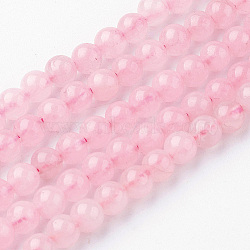 Natural Rose Quartz Bead Strands, Round, 4~4.5mm, Hole: 1mm, about 85~90pcs/strand, 14.9 inch(38cm)(G-G735-59-4mm)