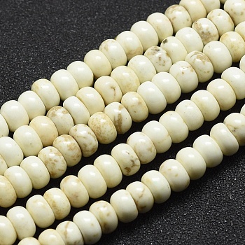 Natural Howlite Beads Strands, Dyed, Rondelle, 6x3.5mm, Hole: 0.5mm, about 108pcs/strand, 15.7 inch(40cm)