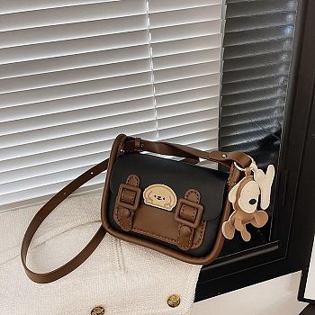 DIY PU Leather Dog Pattern Crossbody Lady Bag Making Sets, with Magnetic Button, Valentine's Day Gift for Girlfriend, Black, 20x14x8cm