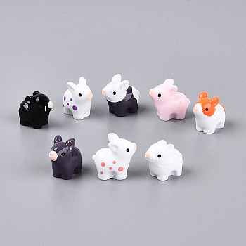 Resin Pig Display Decorations, Micro Landscape Dollhouse Accessories, Pretending Prop Decorations, Mixed Color, 9~10x16~17x13~15mm