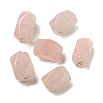 Natural Rose Quartz Beads, Rectangle, Faceted, 12~13.5x7.5~9x7.5~9mm, Hole: 1mm