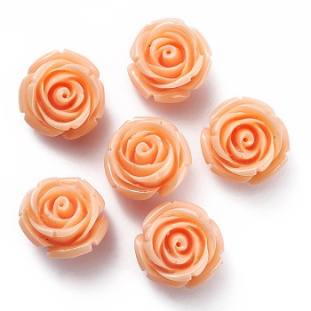 (Defective Closeout Sale: Fade), Resin Cabochons, Flower, Light Salmon, 21x13mm