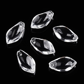 Transparent Glass Petal Beads, Petaline, Clear, 19.5x10.5x5mm, Hole: 1mm, about 980~1000pcs/set