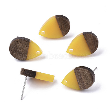 Accessoires de boucles d'oreilles en résine et bois de noyer(MAK-N032-002A-B06)-2