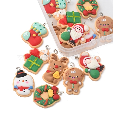 14Pcs 7 Styles Christmas Theme Opaque Resin Pendants(FIND-FS0001-51)-4