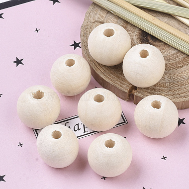 Natural Unfinished Wood Beads(WOOD-S651-A10mm-LF)-5