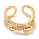Brass with Cubic Zirconia Open Cuff Rings(RJEW-B052-01G)-2